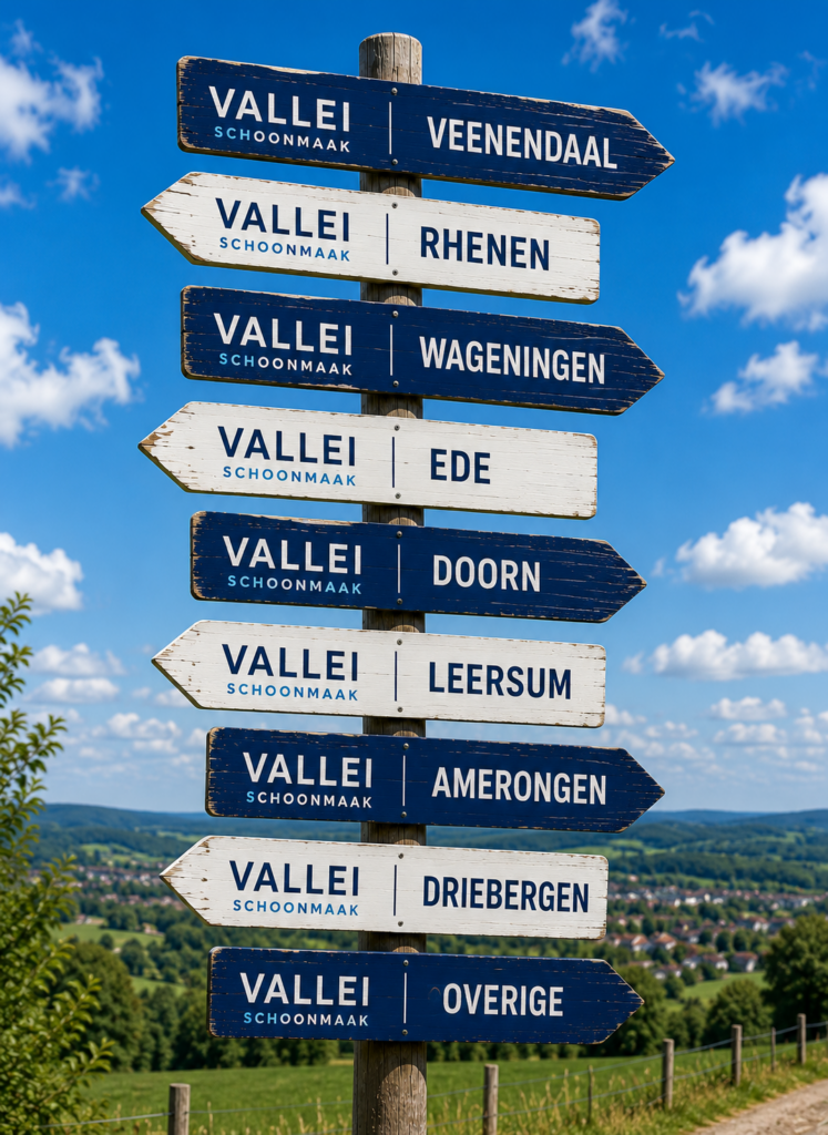 Schoonmaakbedrijf regio Veenendaal met werkgebieden in de omgeving
